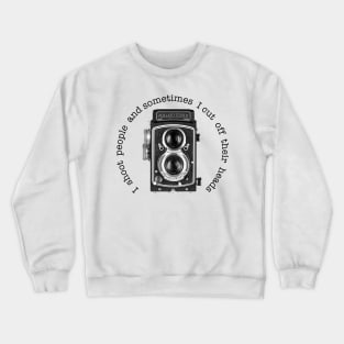 Retro Camera - Shoot Joke - Black Text Crewneck Sweatshirt